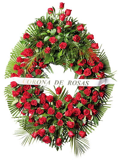 Corona funeraria de rosas